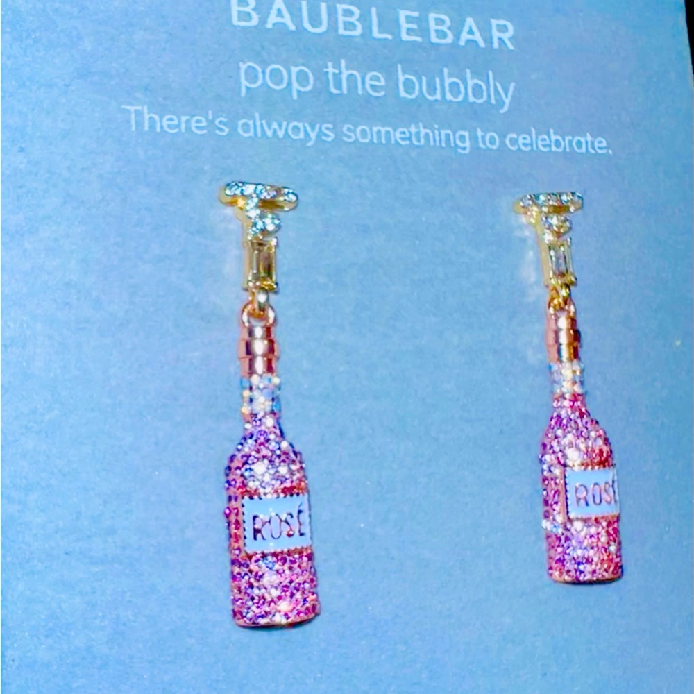 New Baublebar 🍾 Pink Rosé wine 🍾 Rose Champagne  🥂 Earrings 🥂